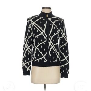 St. John Printed Mock Neck Sweater